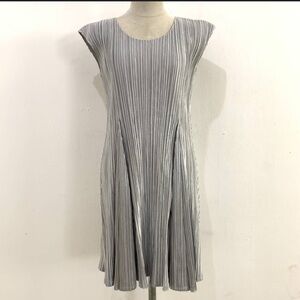 Pleats Please sample silver dress